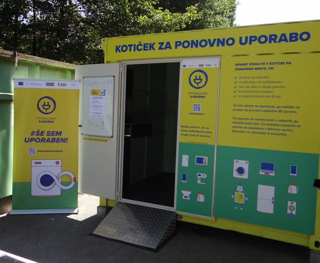 Kotiček za ponovno uporabo za oddajo še delujočih aparatov